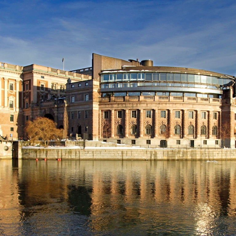 Bild på Sveriges riksdag.
